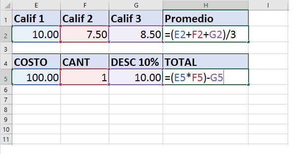 Trabajar con Formulas básicas en Excel