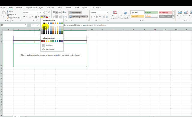 Estilos y formatos de celda en Excel