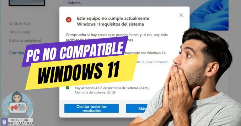 Computadora no compatible con windows 11